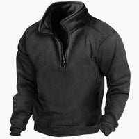 Luis | Eleganter Fleecepullover – Schwarz