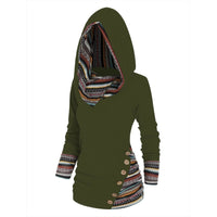 Adelheid | Lässiger Tribal-Hoodie – Grün