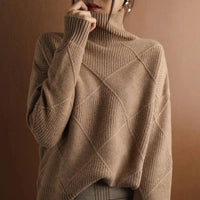 YVONNE - ROLLKRAGENPULLOVER – Braun