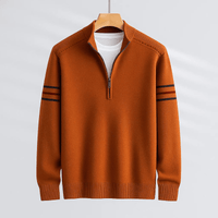 Lukas | Herren Pullover modern mit Halbreißverschluss – Braun
