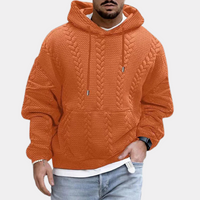 Strukturierter Kapuzenpullover aus Zopfmuster für Männer – Orange