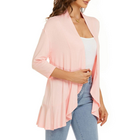 SEVDA - LEICHTER CARDIGAN MIT DREIVIERTELÄRMELN – Rosa