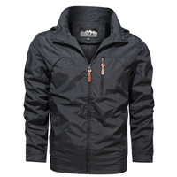 Regenjacke Herren Mit Stehkragen | Wasserabweisend Und Mit Reißverschluss – Grau