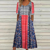 Jenna | Rundhals Boho-Kleid – Multicolor3