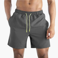 Herren Badeshorts mit Kordelzug und Seitentaschen – Dunkelgrau