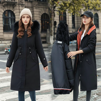 Frostra™ - Damen Winterjacke mit Kapuze und Weichem Kragen – Schwarz