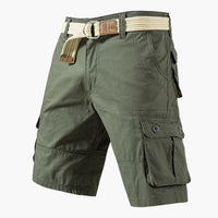 Cargoshorts mit Gürtel und Taschen - für Herren im Freizeitstil – Grün