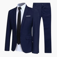 2-teiliges Anzug Set - Slim Fit Herrenanzug für Business Look – Marine