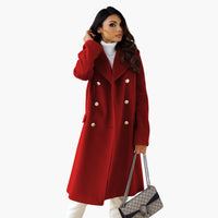Lapel Collar Trenchcoat für Damen – Rot