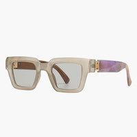Damen Sonnenbrille mit eckigem Rahmen und UV400 Schutz – Champagnergrau
