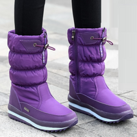 Winterschuhe Damen | Mittelhoch mit Vorderem Reißverschluss – Lila