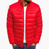 Elegante Steppjacke - Herren Winterjacke mit Reißverschluss – Rot
