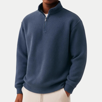 Shachar - Lässiger Sweater mit Reißverschluss – Blau
