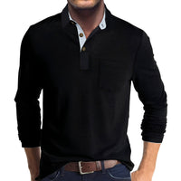 Marty - Komfortables Herren-Poloshirt mit langen Ärmeln – Schwarz