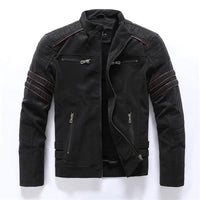 Herren-Motorradjacke mit cargoelementen | reißverschlussführung – Schwarz
