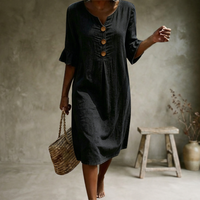Sorella - Soft-Touch-Kleid mit Rüschenärmeln – Schwarz