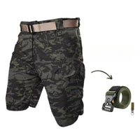 DAMIAN - CARGOSHORTS MIT 7 TASCHEN UND GRATIS GÜRTEL – Militärgrün