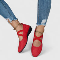 Holly | Überkreuzriemen Schlupf Ballerinas – Rot