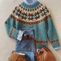 Vellaro™ - Eleganter Vintage Strickpullover – Blau