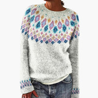 Gestrickter Pullover für Damen – Weiß