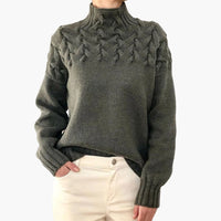 Rollkragen Strickpullover für Damen – Grau