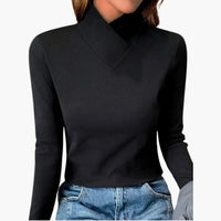 Mara | Eleganter Rollkragenpullover – Schwarz