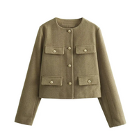 Heidi-Mode | Kamel Sommerjacke für Damen – Dunkelbraun