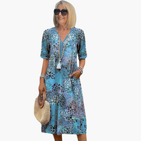 Maja | Blumenkleid – Blau