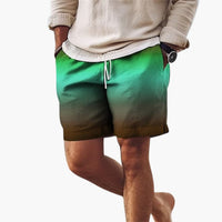Herren Sommer Shorts mit Kordelzug und Farbverlauf – Grün