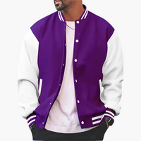 Varsity Bomberjacke für Herren - Leichte Sommer Collegejacke – Lila