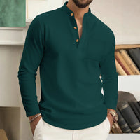 Elias | Leinen Henley Ferran für elegante Herren – Grün