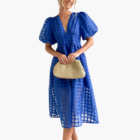Amber | Elegantes Sommer-Midikleid – Blau