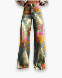 Damen Elegante Stoffhose | Vielseitig und Bequem – Wellen & Blumen