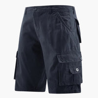 Herren Sommer Cargo-Shorts mit elastischem Bund und Taschen – Dunkelblau