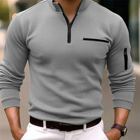 David | Modernes Herren Shirt mit Zip Detail – Grau