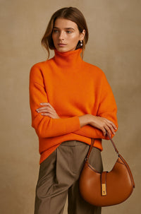 Eva | Feiner Kaschmirpullover Damen stilvoll – Orange