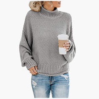 Carina | Klassischer Strickpullover – Grau