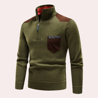 Vigo - Stylischer Pullover mit Reißverschluss für Männer – Grün