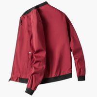 Herrenjacke mit Rippkragen und Taillentaschen – Rot