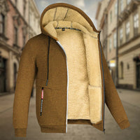 Kuschelige Sherpa-gefütterte Kapuzenjacke für Männer – Braun