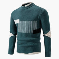 Pascal | Lässiger Strickpullover – Geometrisch Grün