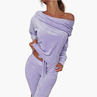 Laura | Weiches Langarmshirt und Hose für Damen – Lila