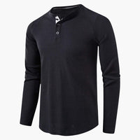 Erik | Klassisches Langarm-T-Shirt – Schwarz