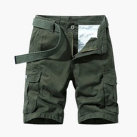 Herren Cargoshorts mit Taschen und Gürtel für den Sommer – Grün