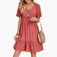 Lotte | Bequemes stilvolles Kleid – Rot