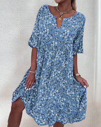 Kayleigh | Midikleid mit Blumenmuster – Blau