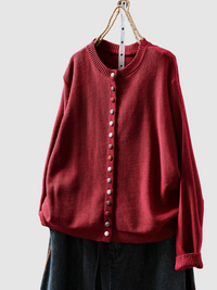 Callie™ - Strickjacke mit Bunten Knöpfen – Rot