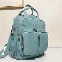 Gepolsterter Damen Rucksack Mit Seitentaschen | Mit Reißverschluss – Himmelblau