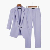 Elegantes Blazer- und Hosen-Set für Frauen - Perfekter Anzug – Lila