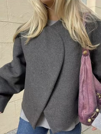 Asdostra | Warmer Wollmantel – Grau